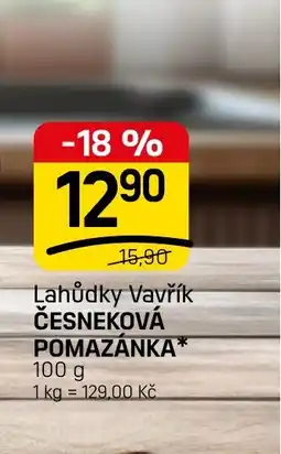 Flop Lahůdky Vavřík česneková pomazánka nabídka