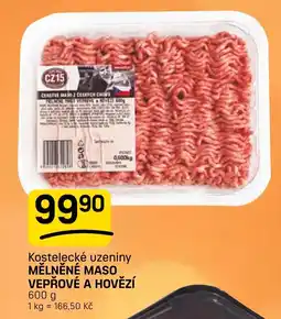 Flop Kostelecké uzeniny mělněné maso vepřové a hovězí nabídka