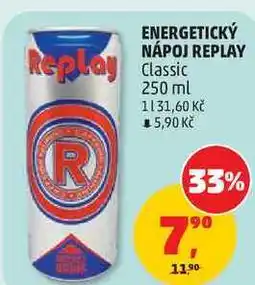Penny Market ENERGETICKÝ NÁPOJ REPLAY Classic nabídka