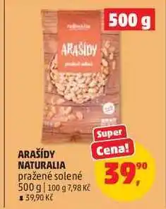Penny Market ARAŠÍDY NATURALIA pražené solené nabídka