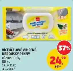 Penny Market VÍCEÚČELOVÉ VLHČENÉ UBROUSKY PENNY různé druhy, 80 ks nabídka