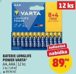 Penny Market BATERIE LONGLIFE POWER VARTA AA, AAA, 12 ks nabídka