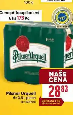 Billa Pilsner Urquell 6x 0,51, plech nabídka