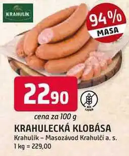 Trefa KRAHULECKÁ KLOBÁSA nabídka