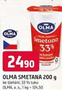 Trefa OLMA SMETANA 200 g ke šlehání, 33 % tuku nabídka