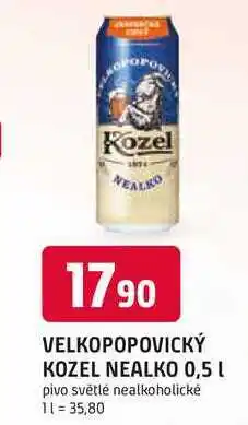 Trefa CVELKOPOPOVICKÝ KOZEL NEALKO 0,5 L plech nabídka