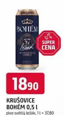 Trefa KRUŠOVICE BOHÉM 0,5L pivo světlý ležák nabídka