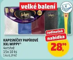 Penny Market KAPESNÍČKY PAPÍROVÉ nabídka XXL WIPPY 4vrstvé, 15x 10 ks nabídka