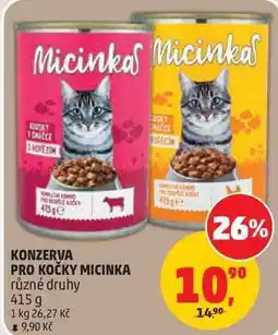 Penny Market KONZERVA PRO KOČKY MICINKA různé druhy nabídka