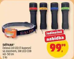 Penny Market SVÍTILNA čelová 10 LED či kapesní se zoomem, 1W LED COB 40-50 lm, 1ks nabídka