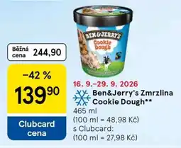 Tesco Ben&Jerry's zmrzlina Cookie Dough nabídka