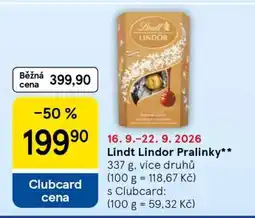 Tesco Lindt Lindor Pralinky nabídka