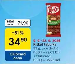 Tesco KitKat tabulka nabídka