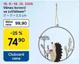 Tesco Věnec kovový se zvířátkem nabídka