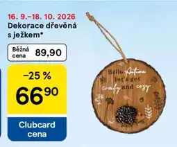 Tesco Dekorace dřevěná s ježkem nabídka