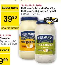 Tesco Hellmann's Tatarská omáčka Hellmann's Majonéza originál nabídka