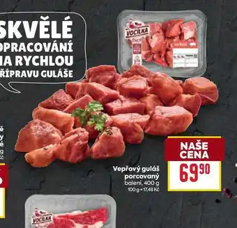 Billa Vepřový guláš porcovaný balení nabídka