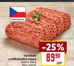 Billa Výrobek z mělněného masa balení nabídka