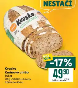 Billa Kvasko Kmínový chléb nabídka