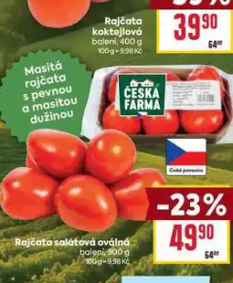 Billa Rajčata salátová oválná balení nabídka