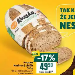 Billa Kvasko Kmínový chléb nabídka