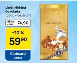 Tesco Lindt mléčná čokoláda nabídka