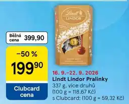 Tesco Lindt Lindor Pralinky nabídka