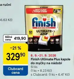 Tesco Finish Ultimate Plus Kapsle do myčky na nádobí nabídka