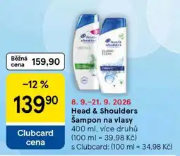 Tesco Head&Shoulders šampon na vlasy nabídka