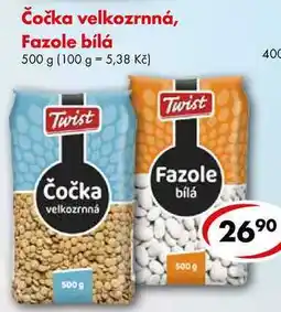 CBA Čočka velkozrnná, Fazole bílá nabídka