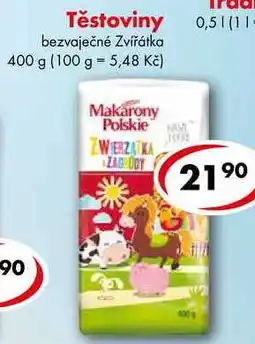 CBA Těstoviny nabídka