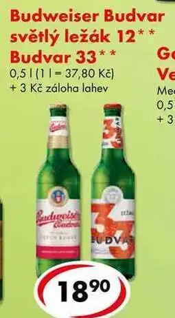 CBA Budweiser Budvar světlý ležák 12 nabídka
