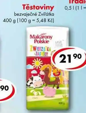 CBA Těstoviny nabídka