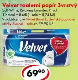 CBA Velvet toaletní papír 3vrstvý, 8 rolí nabídka