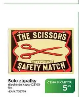 Tamda Foods Solo zápalky dlouhé do kapsy DZ100 1 ks nabídka
