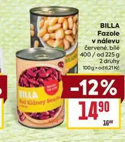 Billa BILLA Fazole v nálevu červené, bílé 400/ od nabídka