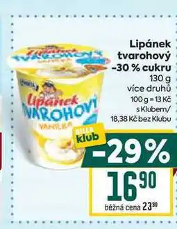Billa Lipánek tvarohový -30% cukru nabídka