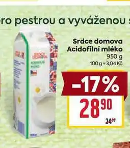Billa Srdce domova Acidofilní mléko nabídka