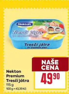 Billa Nekton Premium Tresčí játra nabídka