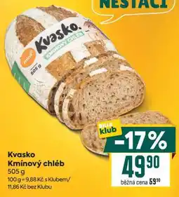 Billa Kvasko Kmínový chléb nabídka