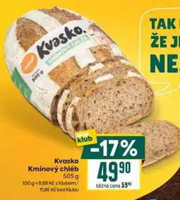 Billa Kvasko Kmínový chléb nabídka