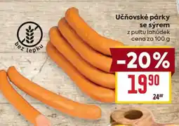 Billa Učňovské párky se sýrem nabídka