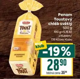 Billa Penam Toustový chléb světlý nabídka