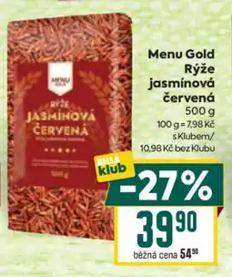 Billa Menu Gold Rýže jasmínová červená nabídka