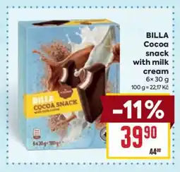 Billa BILLA Cocoa snack with milk cream nabídka