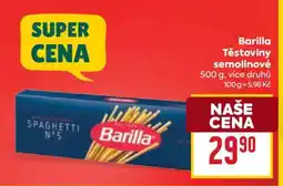 Billa Barilla Těstoviny semolinové nabídka