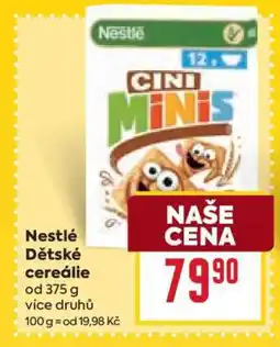 Billa Nestlé Dětské cereálie nabídka