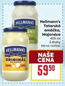 Billa HELLMANN'S TATARSKÁ OMÁČKA, MAJONÉZA nabídka