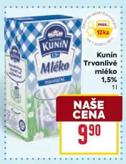 Billa Kunín Trvanlivé mléko 1,5% nabídka