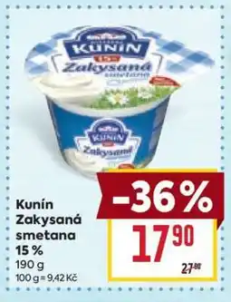 Billa Kunín Zakysaná smetana nabídka